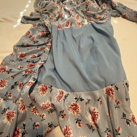 Veronica Beard Women”s Blue & Pink Rowe Floral LS Dress Size 10 - Picture 9 of 13